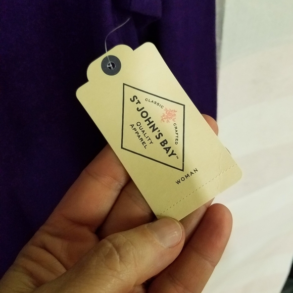 St John's Bay Woman 1X Purple Long Sleeve - Picture 4 of 4